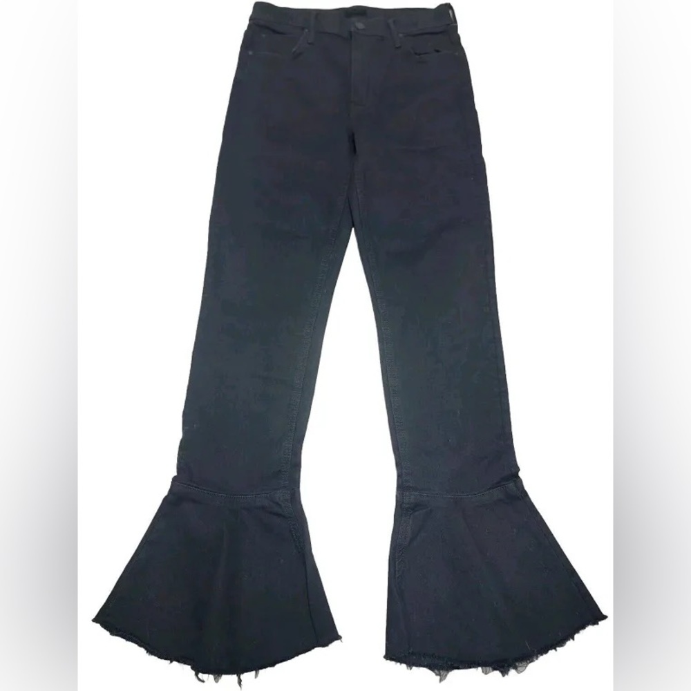 MOTHER The Cha Cha Fray Jeans in Black Not Guilty Wash Women's 26 / 2